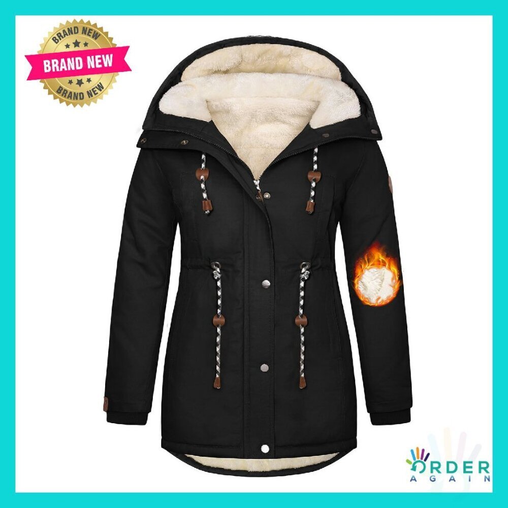 Oversized Fleece Lined Parka Heavy Winter Coat Plus Size Chic Trendy Outerwear